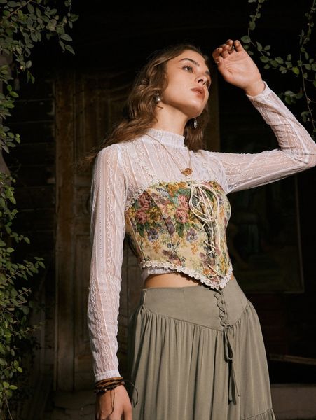 

romwe x afk arena solid sheer stand collar without cami h944#, White