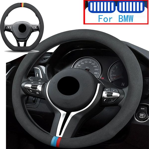 

38cm car steering wheel alcantara cover for e90 e39 e46 e91 f30 g20 e60 f11 f10 f07 g30 e53 series 1 2 4 6 3 5 7 8 z4 m3 m4