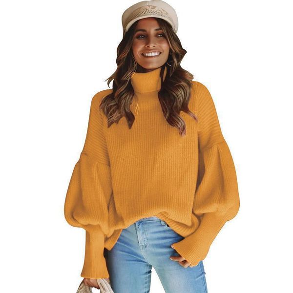 

sweater female autumn and winter cashmere knit womens and pullover womens sweaters v neck riding shirt high collar lantern sleev, White;black