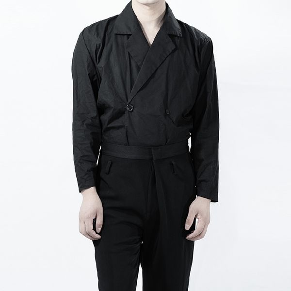 

2020 s-6xl big size new fashion vintage cotton shirts loose lapels two black breasted longsleeve harajuku shirt xxbn, White;black