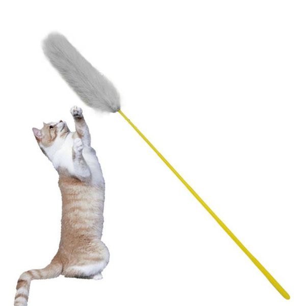 

legendog new funny cat teaser toys fluffy artificial hair cat interactive toy cat wand toy for kitten pet supplies drop qyldko