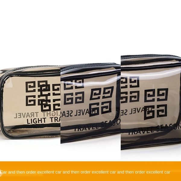 

laqhz internet celebrity bagcosmetic super wind popular portable women's travel large capacity transparent waterproof wash box cosmetic