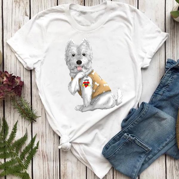

women t shirts short sleeve trend clothing printing animal dog pet mom lady tshirt female ladies print graphic tee t shirt, White
