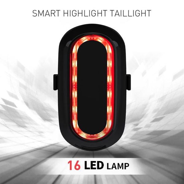 

cycling led tail lamp smart bike rear light ipx6 waterproof usb rechargeable outdoor cycle biking entertainment