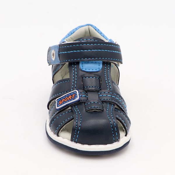

toddler cute eagle summer orthopedic sandals pu leather kids for boys closed toe baby flat shoes size 20-30 new, Black;red