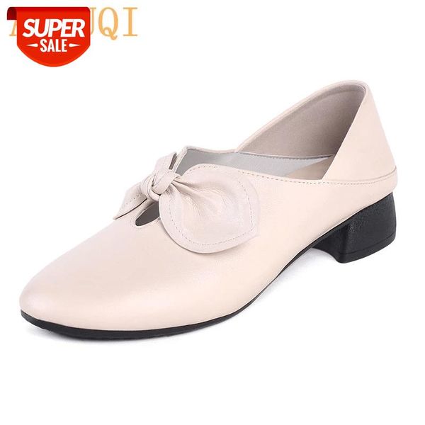 

aiyuqi genuine leather loafers women big size 42 43 woman autumn loafers cowhide casual shoes women bow shoes #i30p