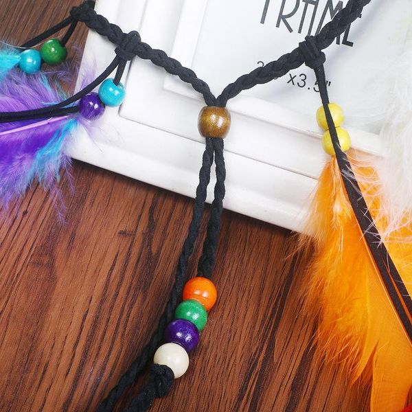 

haimeikang girl fashion boho colored feather headband holiday hippie hairband accessories female style colorful feather jllztw