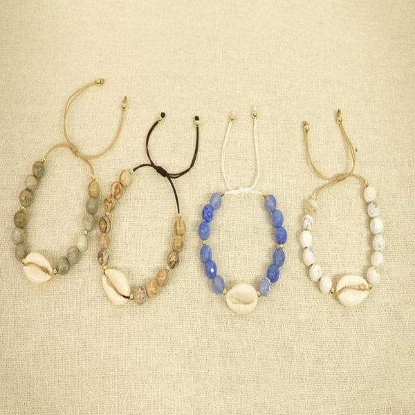 

beaded, strands natural stone hand-woven bohemian style shell bracelet 2021 fashion net red jewelry s for girls, Black