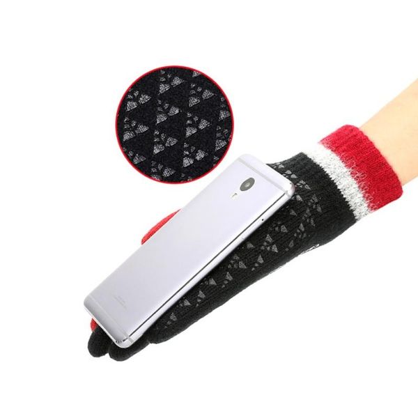 

men women winter autumn knitted gloves touch screen thicken warm plush lining gloves mitten anti-slip outdoor sports 1