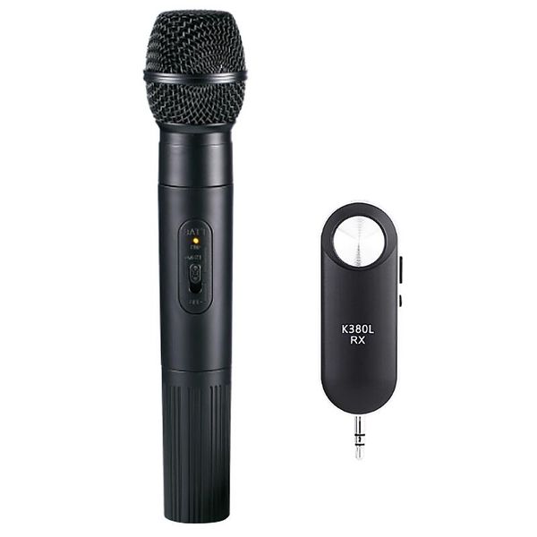 

k380l wireless uhf microphone 3,5mm 6,35mm usb megaphone handheld mic with receiver for karaoke speech loudspeaker