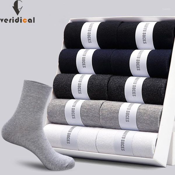 

veridical 10 pairs/lot 2020 men's cotton socks new styles black solid business men work socks breathable spring summer for male1