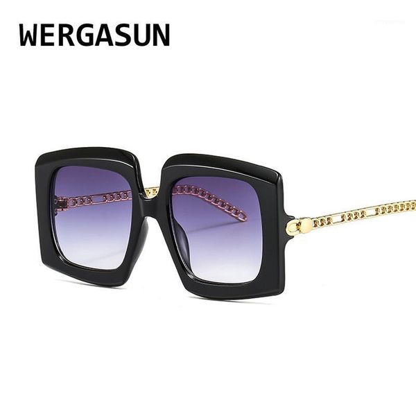 

wergasun vintage sqaure sunglasses women designer sunglasses men big shades classic oversize glasses1, White;black