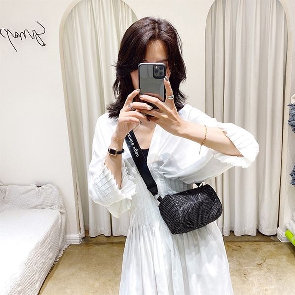 

women diamond handbags shoulder bags rhinestone wide strap chain fashion ladies crossbody bag bling female purse