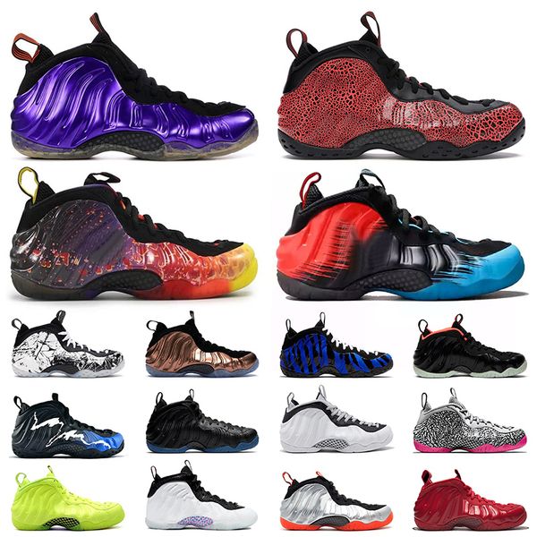 

vandalized foam penny hardaway mens basketball shoes paranorman purple cracked lava sports trainers sneakers size 40-47, White;red