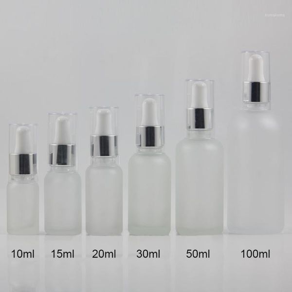 

frosted clear/white glass essential oil bottle 10ml dropper1