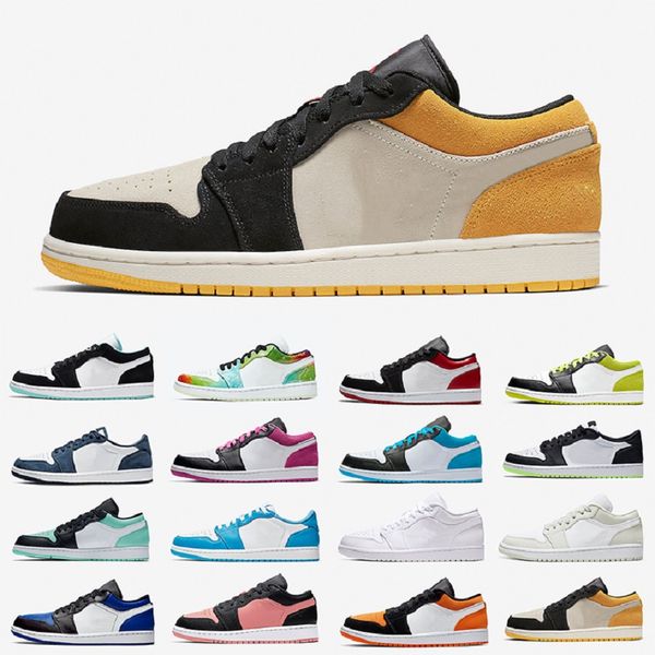 

jumpman 1 низкие мужские баскетбольные ботинки black cyber ​​разрушил backboard 1s cactus jack бред toe royal мужчины женщины тренеры scarpe