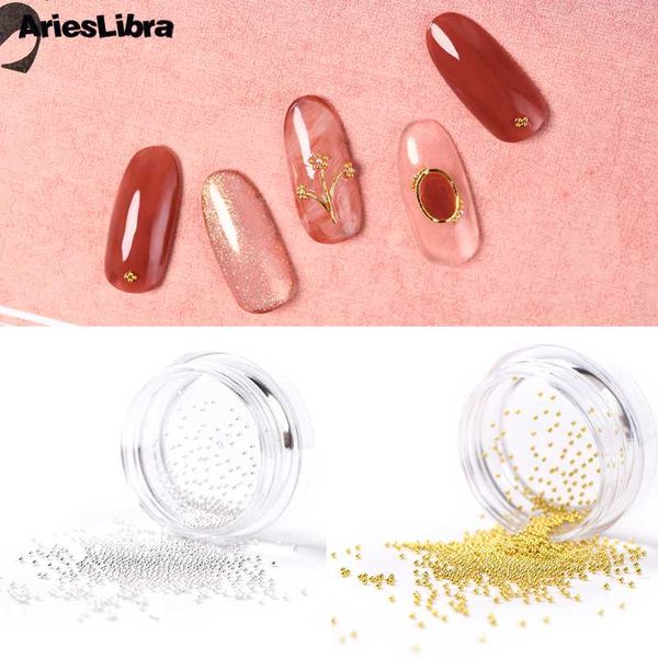 

nail art decorations 1 box gold silver steel bead 3d studs rhinestone decoration gems round wheel tips decor manicure tool, Silver;gold