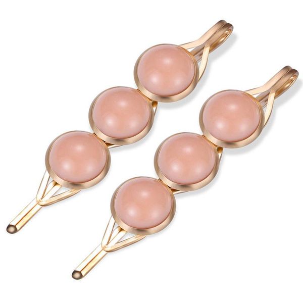 

2 шт. корейский стиль волос клипы жемчуга бусины бобби булавки цветные волосы аксессуары для женщин девушки барьерные мяч металлические шпил, Black;brown