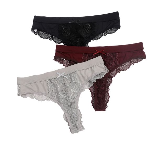 

women through lace briefs knickers g-string thong ladies lingerie womens panties cotton underwear, Black;pink