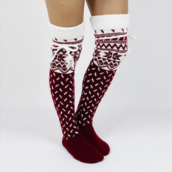 

christmas leggings for women winter warm thicken knitwear leggings sport women fitness knit xmas santa tree athletic 5$, Black