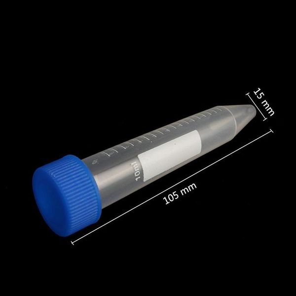 

10pcs 10ml screw cap cone bottom plastic centrifuge test tube reagent bottle sample analysis vial container laboratory qyllyk