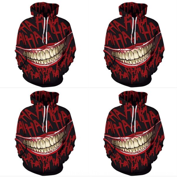 

2020 new clown return digital digitalseries 3d print men and women's hooded fir 2020 new clown return sweater digital digitalseries 3d, Black
