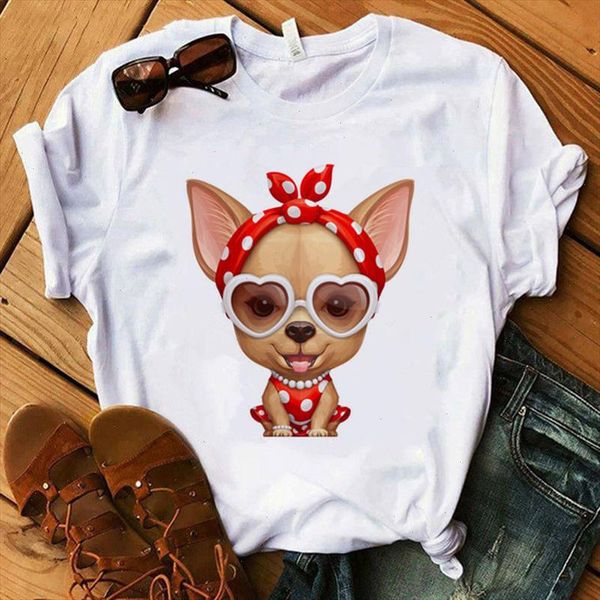 

the advantages of being a cute t shirt female t shirt chihuahua lover tshirt dog harajuku graphic cartoon femme, White
