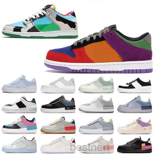 

travis scotts chunky dunky mens dunk sneakers shadow sean chicago pine green orange panada plum university red tie-dye basketballs jk5g, Black