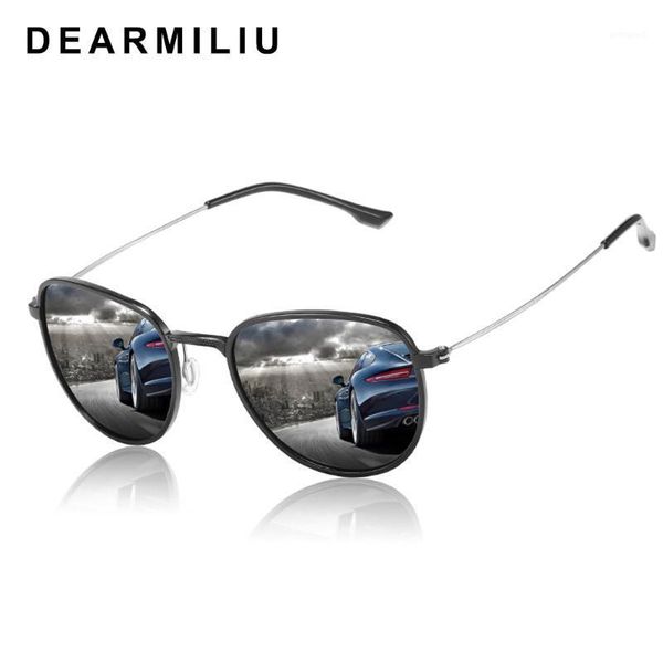 

sunglasses dearmiliu brand 2021 design pilot men polarized driving uv400 unique oval frame eyewear gafas de so1, White;black