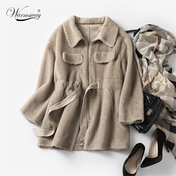 

autumn winter faux fur coat women casual luxury mid-length oversize fur jacket female thick warm plush outwear c-213 201210, Black