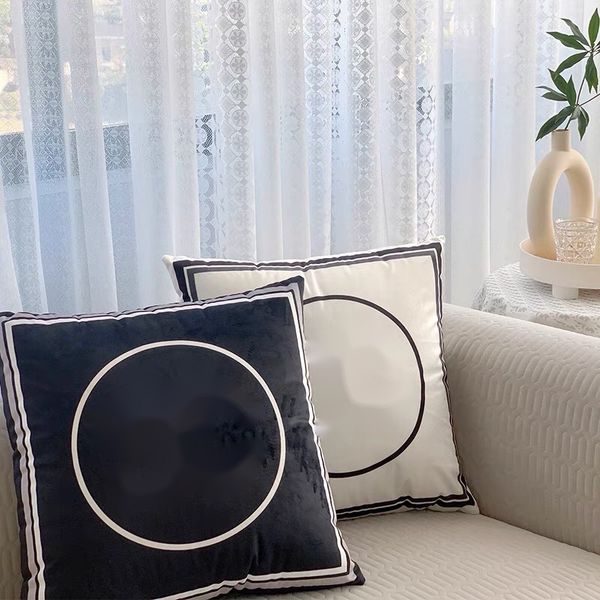 

brand black white pillow cases flannel 45 x45 cm customized designer cushion cover sofa pillowcases home textiles bedding supplies