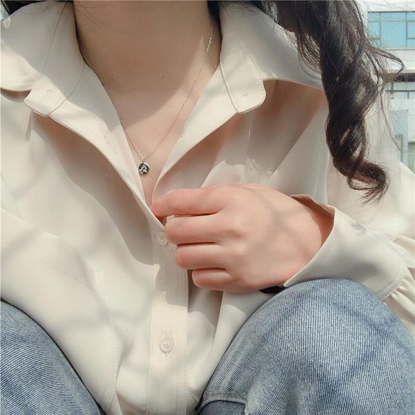 

ключицы модных choker монета серебряного head для ahmed корейского золота аннотация моды круглой 2019 женщин ожерелья цепи нового ожерелья t, Silver