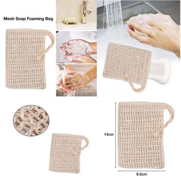

natural exfoliating mesh soap saver sisal soap saver bag pouch holder for shower bath foaming and drying wy1184