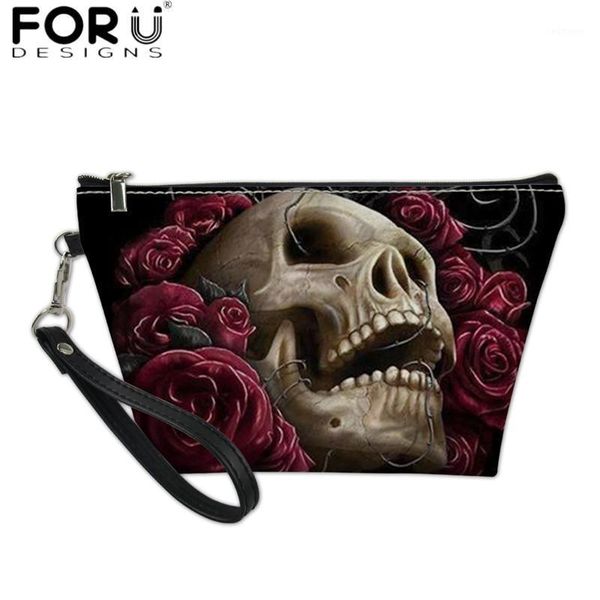 

forudesigns punk style make up bag retro skull 3d print women waterproof travel toilet bag pu leather cosmetic case for ladies1