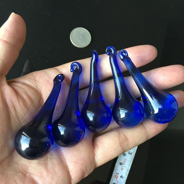 

5pcs 60mm blue glass water drop chandelier pendants crystal curtain parts icicle crystal chandelier suncatcher diy h bbyzmz