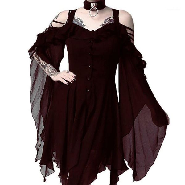 

summer gothic club elegant black office ladies women midi dresses plus size strapless party plain street female goth dress1, Black;gray