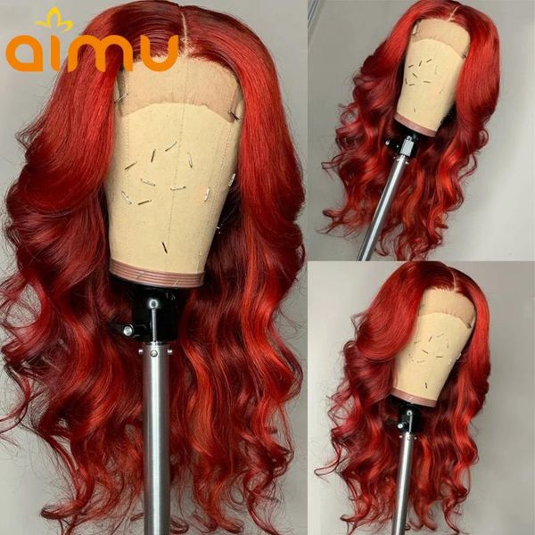 

lace wigs 99j burgundy front body wave omber red color human hair frontal hd pre plucked with baby, Black;brown
