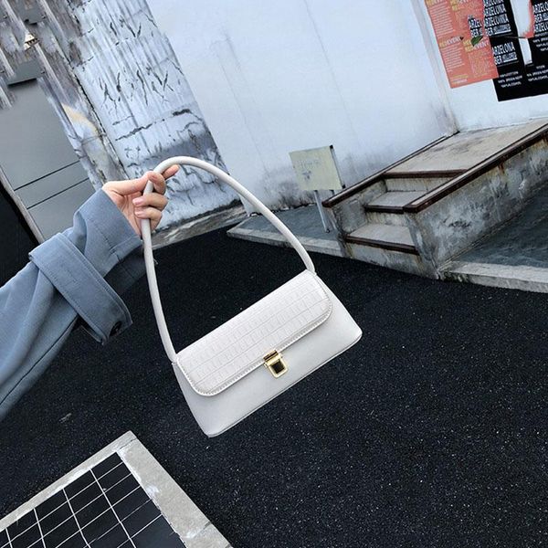 

alligator baguette shape bag fashion underarm bag pu leather handbags bags for women 2020 new bolsa de hombro