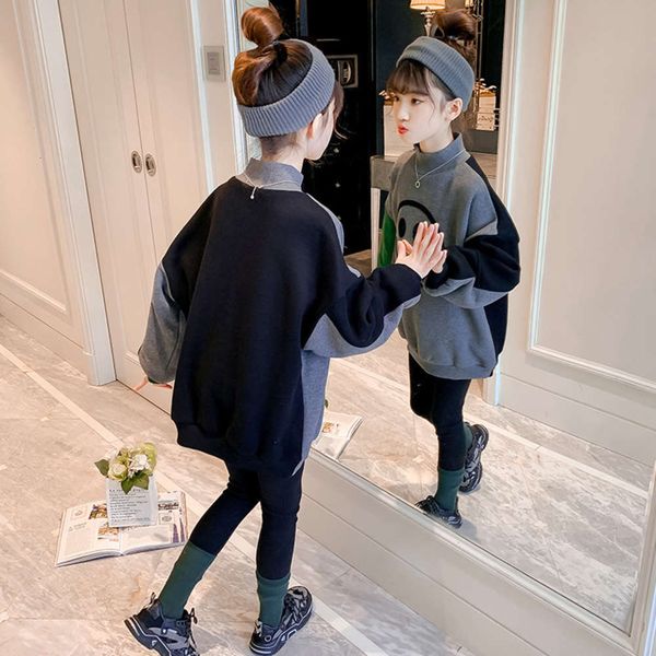 

girls' 2020 new korean children's autumn and winter thickened base shirt 4sch, Black