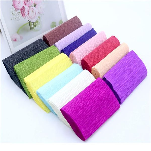 

250*10cm decorative origami crinkled crepe paper craft diy flower wrapping fold scrapbooking gifts party de bbyvnm