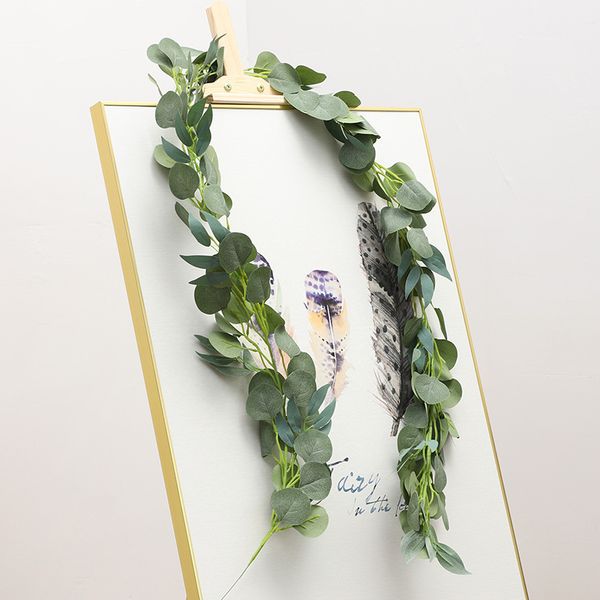 

artificial eucalyptus garland with willow leaves 6.5 feet fake greenery vines ivy wedding home decoration jk2101ph