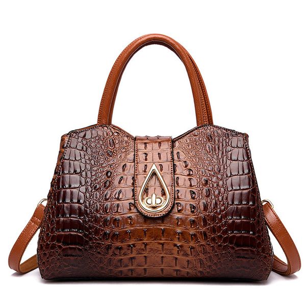 

acelur retro fashion female large tote bags women designer alligator handbag purse pu leather lock shoulder bags