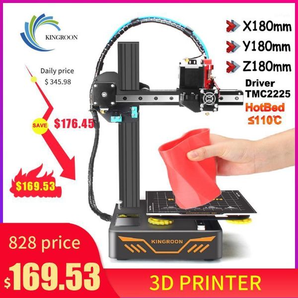 

printers kingroon kp3s diy 3d printer kit impressora upgraded direct extruder tmc2225 driver double metal guide rail 180*180*180mm1