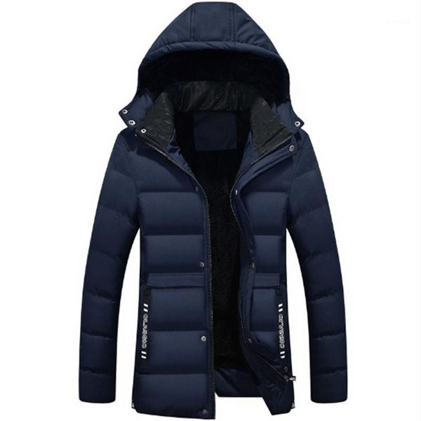 

men's cotton clothes coat 2020 thick warm winter jacket men outwear stylish long parka slim jacket1, Black
