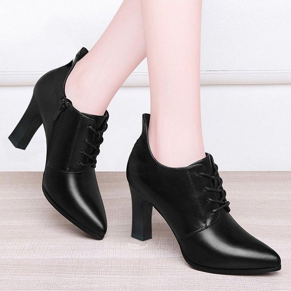 

boots women bare lace up pumps black super high heels dress shoes pointed toe ladies shoe 2021 autumn winter zapatos mujer 8272n1