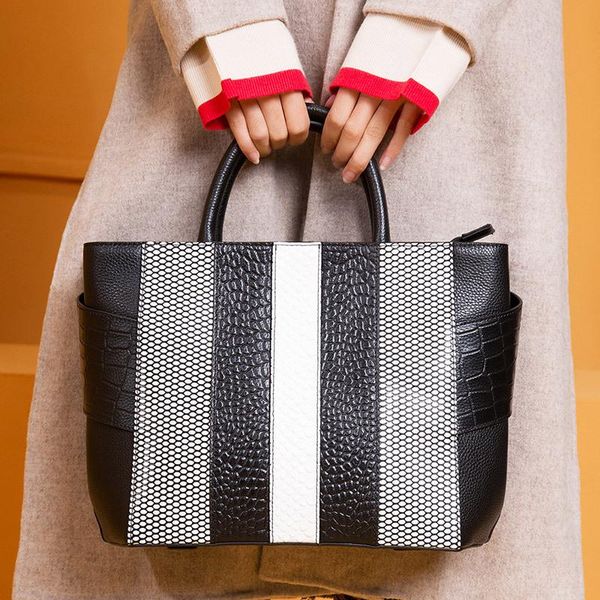 

luyo vintage genuine leather alligator handbag fashion casual shoulder crossbody bags for women tote handbags handle sac