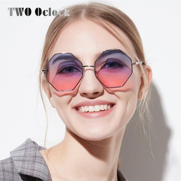 

sunglasses two oclock hexagonal women vintage brand designer retro transparent cloudy glasses shades uv400 8d047, White;black