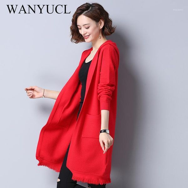 

wanyucl knitted cardigan women's autumn loose mid-length style 2020 new shawl outer spring and autumn sweater coat1, White