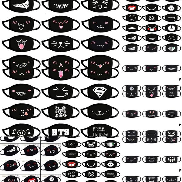 

party anime cute bear kids fun fancy dress lower half face mouth muffle reusable dust warm windproof cotton mask black 6knr#