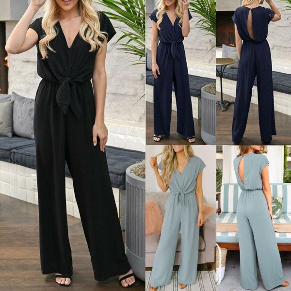 

women's jumpsuits & rompers fashion women`s short sleeve clubwear playsuit bodycon party jumpsuit casual ladies solid color romper trou, Black;white